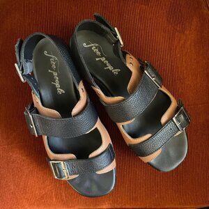 FREE PEOPLE Leather Follow Your Own Path Platform Sandals EU 39 / US 8.5